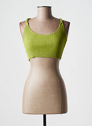 Pull stretch sans manche vert JENA LEE femme