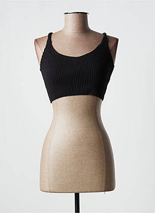 Pull stretch sans manche noir JENA LEE femme