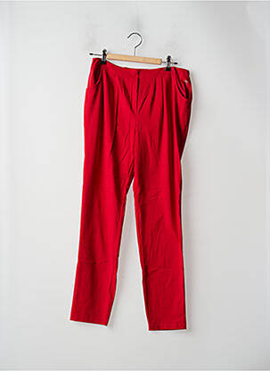 Pantalon slim tissage popeline taille élastique rouge PETIT BATEAU fille