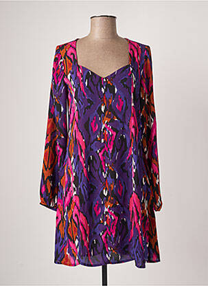 Robe courte manches longues manches longues violet ONLY femme