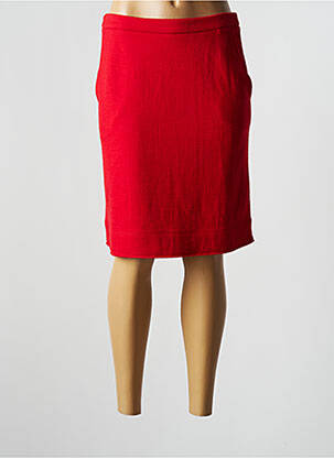 Jupe mi-longue taille à pinces rouge MAJESTIC FILATURES femme