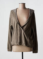 Sweat-shirt à capuche gris MAJESTIC pour femme seconde vue