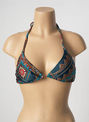 Haut de maillot de bain stretch haut soutien-gorge avec mousse de rembourrage amovible bleu BLUEMAN femme