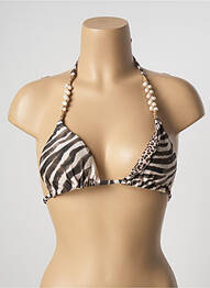 Haut de maillot de bain stretch haut soutien-gorge moulé marron DESPI femme
