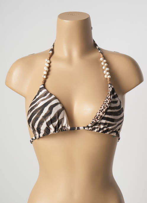 Haut de maillot de bain stretch haut soutien-gorge moulé marron DESPI femme