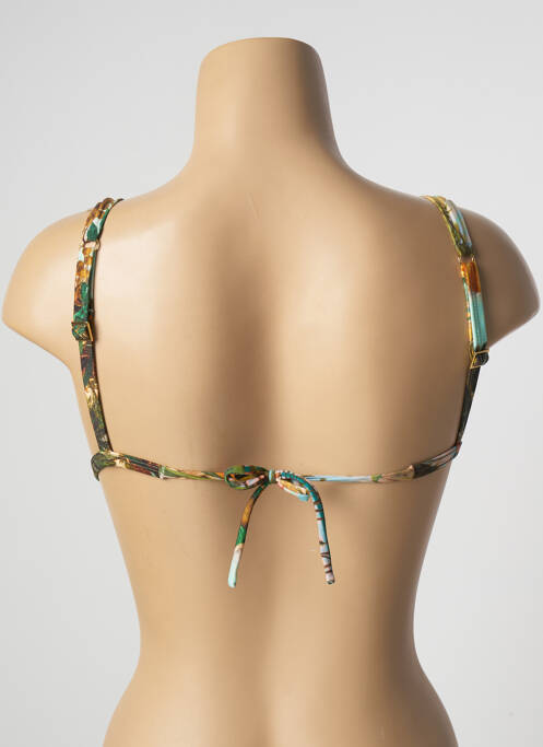 Haut de maillot de bain fermeture liens à nouer haut bandeau vert BLUEMAN femme