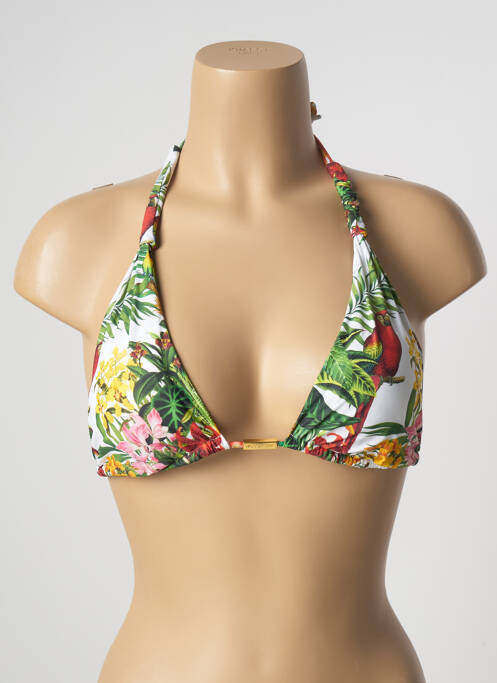 Haut de maillot de bain fermeture liens à nouer haut soutien-gorge avec mousse de rembourrage amovible vert BLUEMAN femme