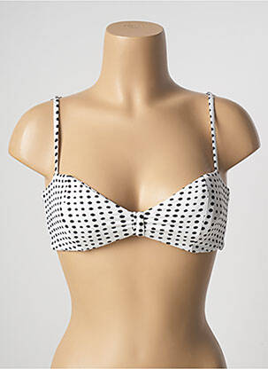 Haut de maillot de bain stretch haut soutien-gorge balconnet blanc SALINAS femme
