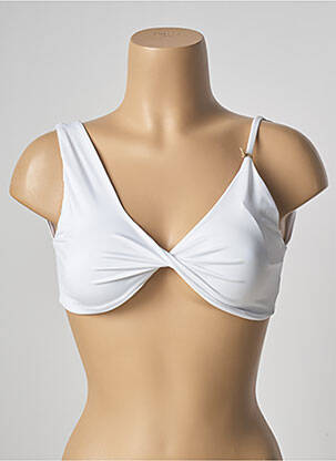 Haut de maillot de bain stretch haut soutien-gorge emboitant blanc SAHA femme