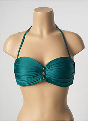 Haut de maillot de bain stretch haut soutien-gorge moulé vert DESPI femme
