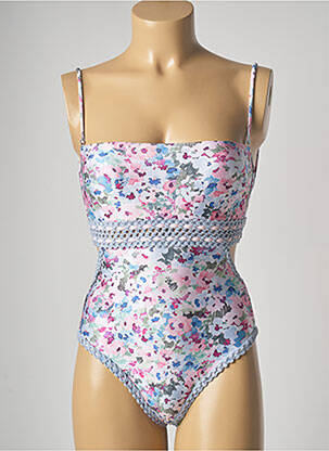 Maillot de bain 1 pièce bretelles élastiquées amovibles haut soutien-gorge avec mousse de rembourrage amovible bleu DESPI femme