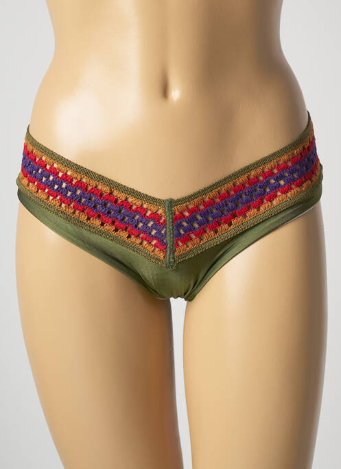 Bas de maillot de bain tissage satiné culotte vert DESPI femme