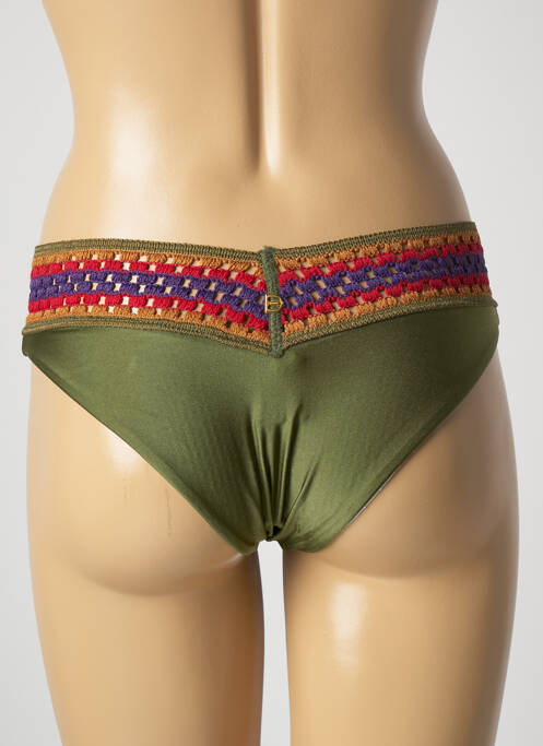 Bas de maillot de bain tissage satiné culotte vert DESPI femme