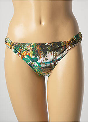 Bas de maillot de bain tissage satiné culotte vert BLUEMAN femme