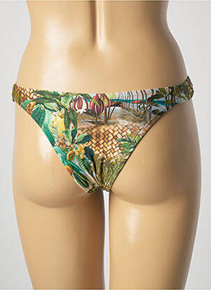 Bas de maillot de bain tissage satiné culotte vert BLUEMAN femme