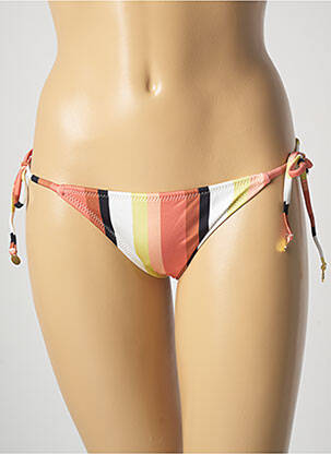 Bas de maillot de bain imprimé rayures bikini blanc SALINAS femme