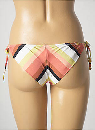 Bas de maillot de bain imprimé rayures bikini blanc SALINAS femme