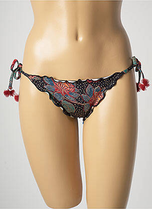 Bas de maillot de bain imprimé fantaisie bikini noir SALINAS femme
