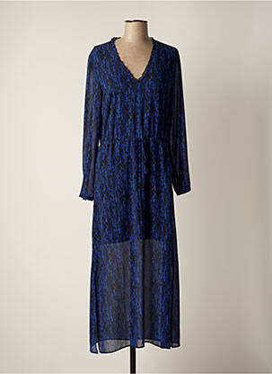 Robe longue manches longues manches longues bleu SCHOOL RAG femme