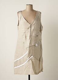 Robe courte sans manche sans manche beige ELISA CAVALETTI femme