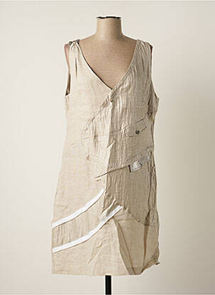 Robe courte sans manche sans manche beige ELISA CAVALETTI femme
