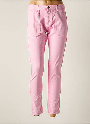 Pantalon droit stretch taille normale rose ACQUAVERDE femme