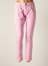 Pantalon droit stretch taille normale rose ACQUAVERDE femme