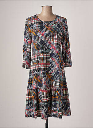 Robe mi-longue manches 3/4 manches 3/4 bleu GEVANA femme