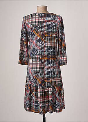 Robe mi-longue manches 3/4 manches 3/4 bleu GEVANA femme