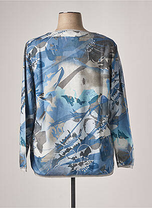 Sweat-shirt finition bords-côtes manches longues bleu HAJO femme