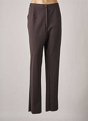Pantalon droit taille élastique taille normale marron GEVANA femme