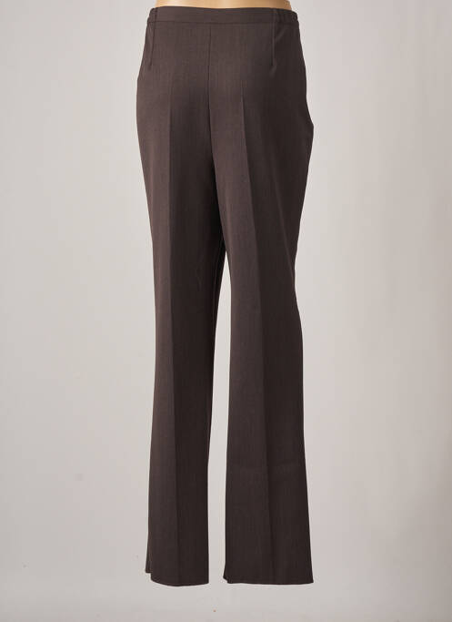 Pantalon droit fermeture zippée sous rabat boutonné taille normale marron GEVANA femme