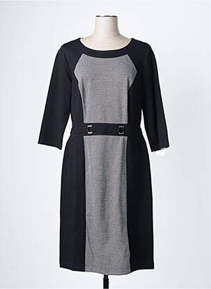Robe mi-longue manches 3/4 manches 3/4 noir CONCEPT K femme