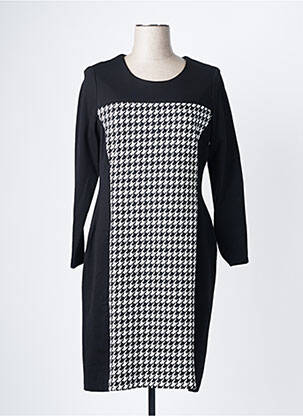 Robe mi-longue manches longues manches longues noir ANNE KELLY femme