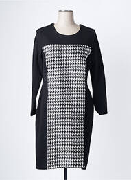 Robe mi-longue manches longues manches longues noir ANNE KELLY femme