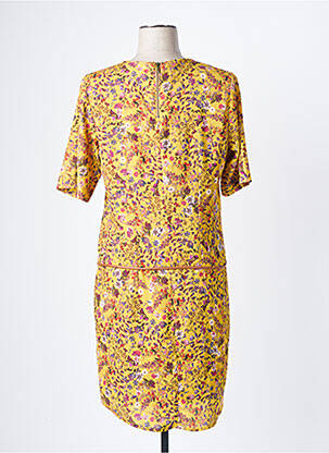 Robe courte manches courtes manches courtes jaune MAE MAHE femme