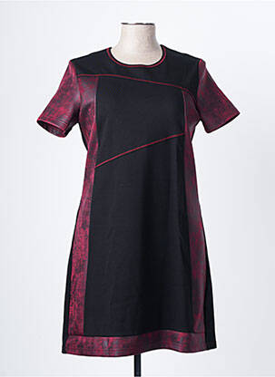 Robe courte manches courtes manches courtes rouge CLAUDE DE SAIVRE femme