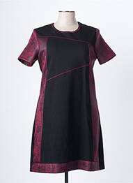 Robe courte manches courtes manches courtes rouge CLAUDE DE SAIVRE femme
