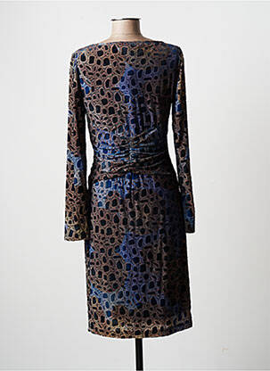 Robe mi-longue manches longues manches longues bleu EROKE femme
