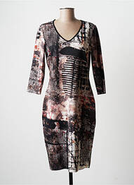 Robe mi-longue manches 3/4 manches 3/4 noir EROKE femme