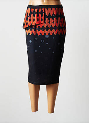 Jupe mi-longue coupe droite noir EROKE femme
