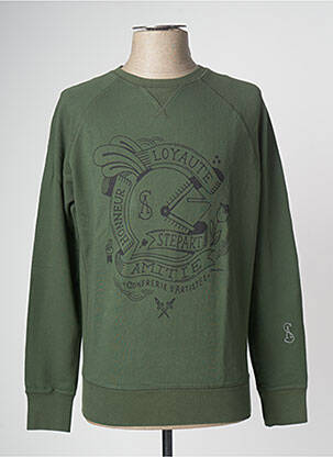Sweat-shirt stretch manches longues vert STEPART homme