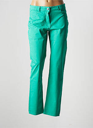 Pantalon slim tissage popeline taille normale vert AGATHE & LOUISE femme