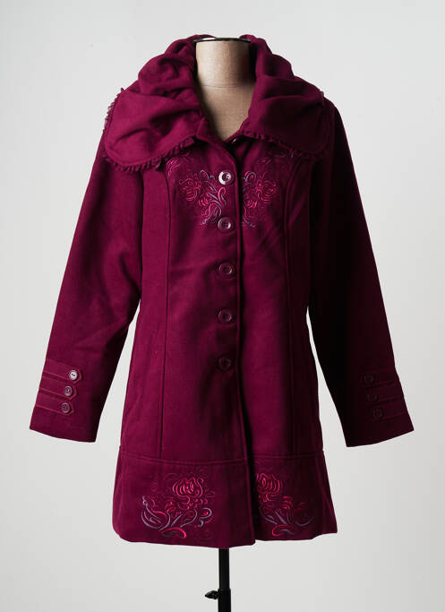 Manteau long rouge COLINE pour femme