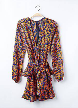 Robe courte fermeture zippée au dos manches longues orange ZACK femme