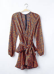 Robe courte fermeture zippée au dos manches longues orange ZACK femme