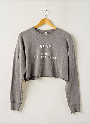Sweat-shirt sérigraphie manches longues gris BELLA+CANVAS femme