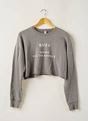 Sweat-shirt gris BELLA+CANVAS pour femme seconde vue