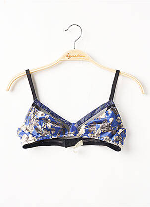 Soutien-gorge effet matière satinée haut triangles bleu INSENSÉE femme