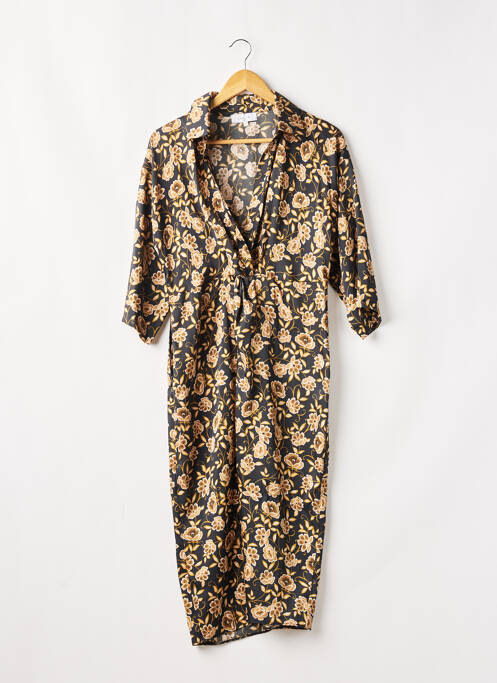 Robe mi-longue coupe fluide manches 3/4 noir LENNY B femme